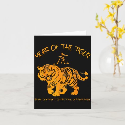 Chinese Zodiac Lunar New Year Astrology Horoscope  Kaart (Gele Bloem)