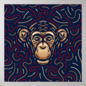 Chinese Zodiac Monkey | Digitale Zodiac-afdrukken Poster (Voorkant)