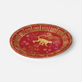 Chinese Zodiac Monkey Red/Gold ID542 Papieren Bordje (Gekanteld)