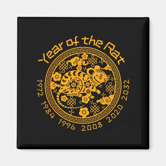 Chinese Zodiac New Year Of The Rat Sign Magneet (Voorkant)