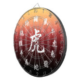 Chinese Zodiac op Festive Red Gold Background Dartbord (Voorkant Rechts)