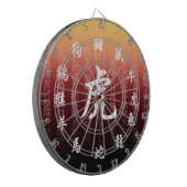 Chinese Zodiac op Festive Red Gold Background Dartbord (Voorkant Links)