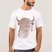 Chinese Zodiac Ox in Kanji T-Shirt (Voorkant)