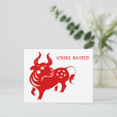 CHINESE ZODIAC OX PAPERCUT ILLUSTRATIE KAART (Staand voorkant)