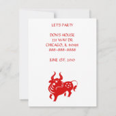 CHINESE ZODIAC OX PAPERCUT ILLUSTRATIE KAART (Achterkant)