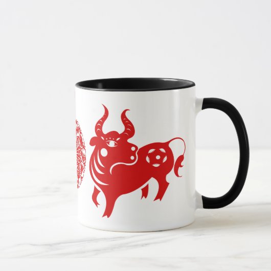 CHINESE ZODIAC OX PAPERCUT ILLUSTRATIE MOK (Rechts)