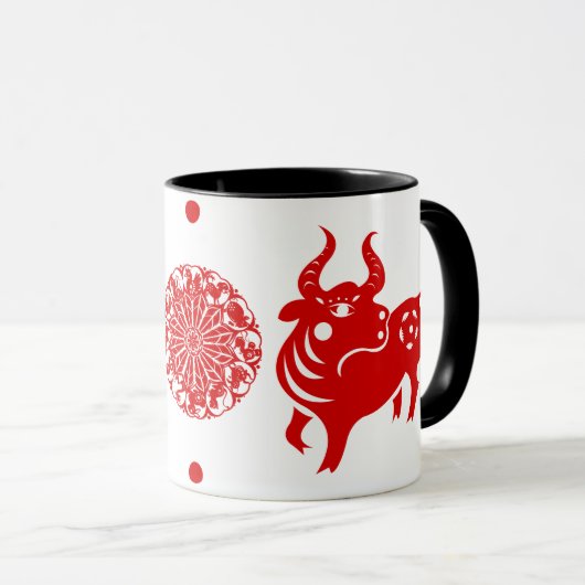 CHINESE ZODIAC OX PAPERCUT ILLUSTRATIE MOK (Voorkant rechts)