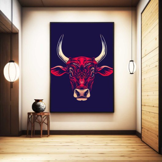 Chinese Zodiac Ox Wall Art Print Japandi Decor