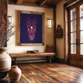 Chinese Zodiac Paard Muur Kunstprint Rustieke Deco Canvas Afdruk
