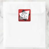 Chinese zodiac paard symbool vierkante sticker (Tas)
