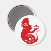 CHINESE ZODIAC PAPERCUT MONKEY ILLUSTRATION MAGNEET (Voorkant / Achterkant)