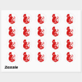 CHINESE ZODIAC PAPERCUT MONKEY ILLUSTRATION RONDE STICKER (Vel)