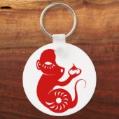 CHINESE ZODIAC PAPERCUT MONKEY ILLUSTRATION SLEUTELHANGER (Voorkant)