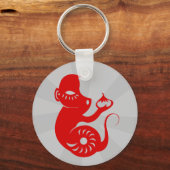 CHINESE ZODIAC PAPERCUT MONKEY ILLUSTRATION SLEUTELHANGER (Voorkant)