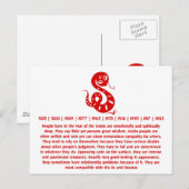 CHINESE ZODIAC PAPERCUT SNAKE ILLUSTRAAT SHIRT BRIEFKAART (Voorkant / Achterkant)