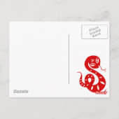 CHINESE ZODIAC PAPERCUT SNAKE ILLUSTRAAT SHIRT BRIEFKAART (Achterkant)