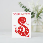 CHINESE ZODIAC PAPERCUT SNAKE ILLUSTRAAT SHIRT KAART (Staand voorkant)