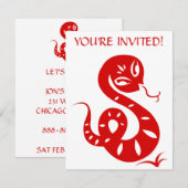 CHINESE ZODIAC PAPERCUT SNAKE ILLUSTRAAT SHIRT KAART (Voorkant / Achterkant)