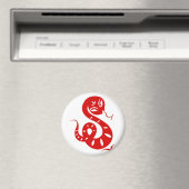 CHINESE ZODIAC PAPERCUT SNAKE ILLUSTRAAT SHIRT MAGNEET (Insitu (Vaatwasser))