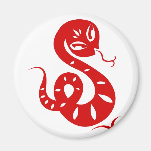 CHINESE ZODIAC PAPERCUT SNAKE ILLUSTRAAT SHIRT MAGNEET (Voorkant)