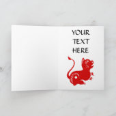 CHINESE ZODIAC PAPERCUT TIGER ILLUSTRAAT FEESTDAGEN KAART (Binnen)