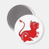 CHINESE ZODIAC PAPERCUT TIGER ILLUSTRAAT MAGNEET (Voorkant / Achterkant)