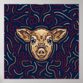 Chinese Zodiac Pig | Digitale Zodiac-afdrukken Poster (Voorkant)