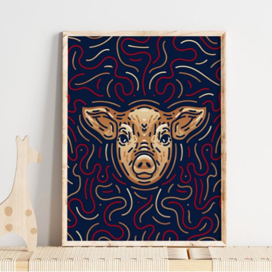 Chinese Zodiac Pig | Digitale Zodiac-afdrukken Poster
