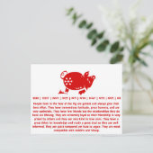 CHINESE ZODIAC PIG PAPERCUT ILLUSTRATIE BRIEFKAART (Staand voorkant)
