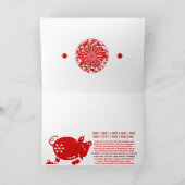 CHINESE ZODIAC PIG PAPERCUT ILLUSTRATIE FEESTDAGEN KAART (Binnen)