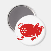 CHINESE ZODIAC PIG PAPERCUT ILLUSTRATIE MAGNEET (Voorkant / Achterkant)