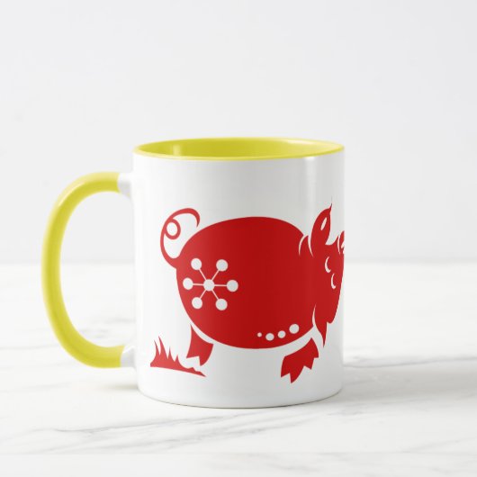 CHINESE ZODIAC PIG PAPERCUT ILLUSTRATIE MOK (Links)