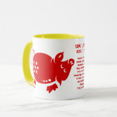 CHINESE ZODIAC PIG PAPERCUT ILLUSTRATIE MOK (Voorkant links)