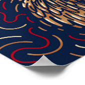 Chinese Zodiac Red Rooster | Digitale Zodiac-afdru Poster (Hoek)