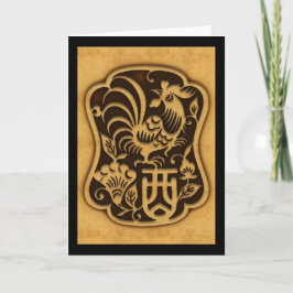 Chinese Zodiac Rooster Feestdagen Kaart