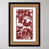 Chinese Zodiac Rooster Papercut Scene Poster (Voorkant)