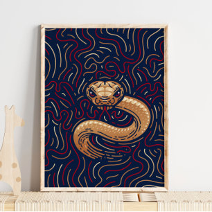 Chinese Zodiac Snake   Digitale Zodiac-afdrukken Poster