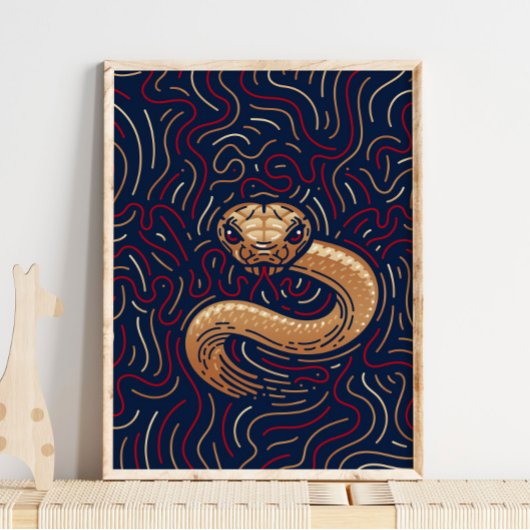 Chinese Zodiac Snake | Digitale Zodiac-afdrukken Poster