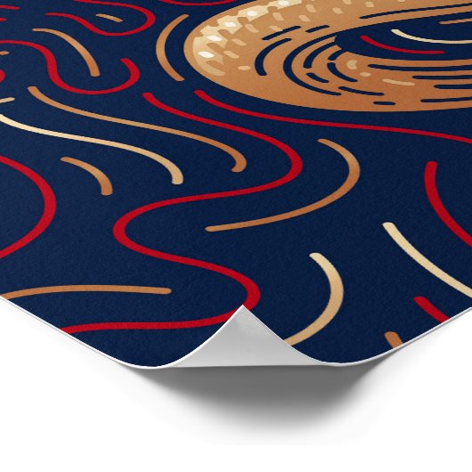 Chinese Zodiac Snake | Digitale Zodiac-afdrukken Poster (Hoek)