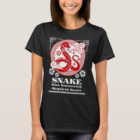 Chinese Zodiac Snake Personality T-shirt (Voorkant)