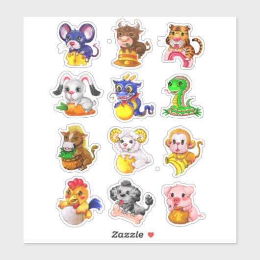 Chinese Zodiac Sticker (Vel)