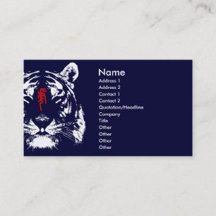 Chinese Zodiac Tiger in Kanji Visitekaartje