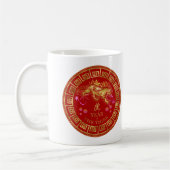 Chinese Zodiac Tiger Red/Gold ID542 Koffiemok (Links)