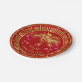 Chinese Zodiac Tiger Red/Gold ID542 Papieren Bordje (Gekanteld)