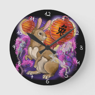 Chinese zodiac year of the rabbit ronde klok