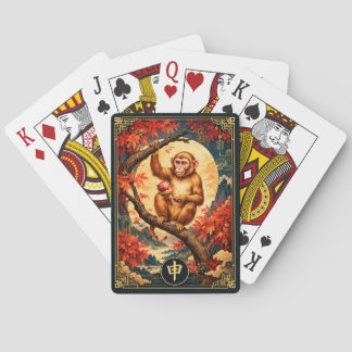 Chinese Zodiacus Aap Gouden Maan Speelkaarten
