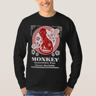 Chinese Zodiak Aap Persoonlijkheid T-shirt