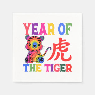 Chinese Zodiak - Jaar van de Tijger in Regenboog Servet