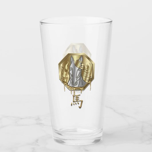 Chinese Zodiak Jaar van het Vuurpaard 2026 Glas (Voorkant)