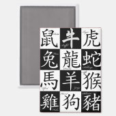 Chinese zodiak magneet (Voorkant / Achterkant)